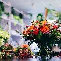 boquet of flowers on table in florist shop